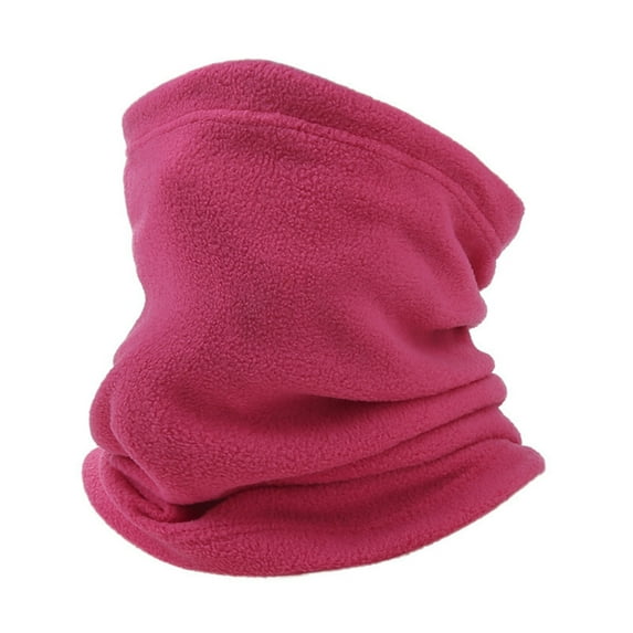 Winter Neck Warmer for Men Women, Fleece Neck Gaiter Double-Layer Face Cover Ski Mask for Cold Weather Hot Pink Free