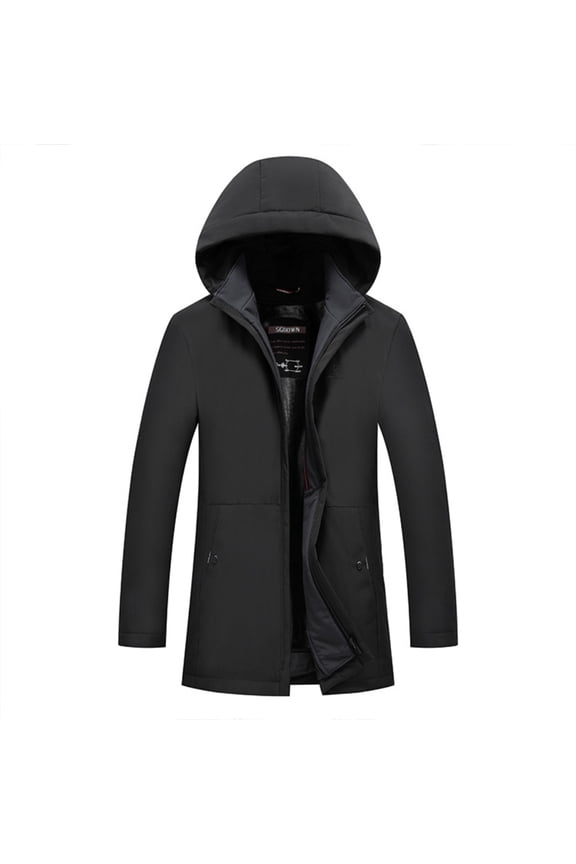 Winter New Men's Fashion Casual Detachable Inner Liner Detachable Hood Down Jacket Parka