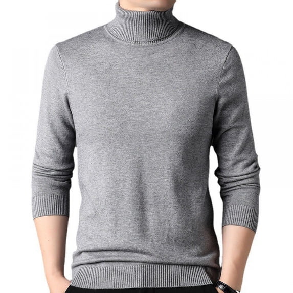 Winter New Sweater Men's Turtleneck Pure Color Thickened Loose Leisure All-Matching Knitwear Men's Top