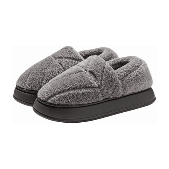 Winter New Thick-Soled Slippers - Heel-Covered Plush Cotton Slippers, Non-Slip & Warm, Indoor Home Slippers for Men, Women & Postpartum Maternity Use