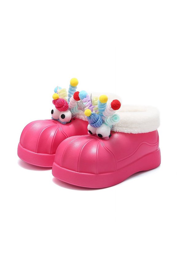 Winter New Warm Plush Cotton Boots, DIY Accessories with Medium Thick Bottom Cute Warm New Snow Cotton Boots