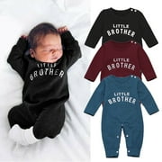 MA&BABY Winter Newborn Baby Boys Little Brother Romper Jumpsuit Bodysuit Clothes Outfits 1Pcs