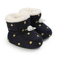 thumbnail image 1 of Winter Newborn Baby Cotton Star Print Booties Non-Slip Sole Toddler Boys Girls Warm Fleece Shoes Snow Boots 0-18M, 1 of 5