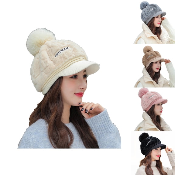 Winter Newsboy Cap Women Plaid Printed Faux Bucket Hat Warm Windproof Baggy Stretch Winter Soft Caps Wrap Fisherman Hat