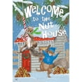 thumbnail image 1 of Winter Nut House Garden Flag Squirrels Welcome 12.5" x 18", 1 of 2