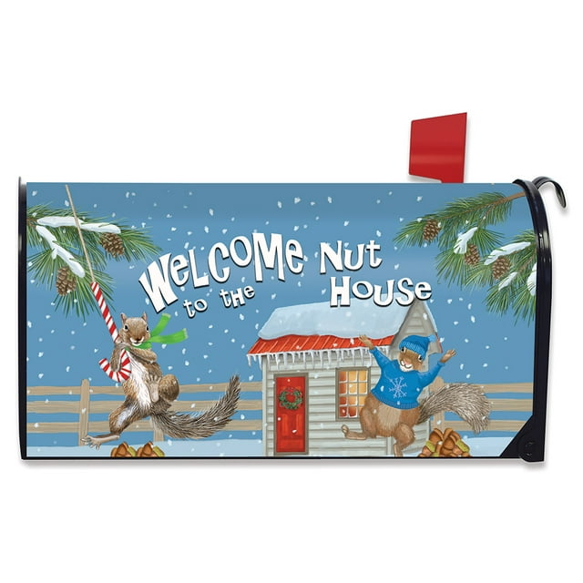 Winter Nut House Mailbox Cover Squirrels Standard Briarwood