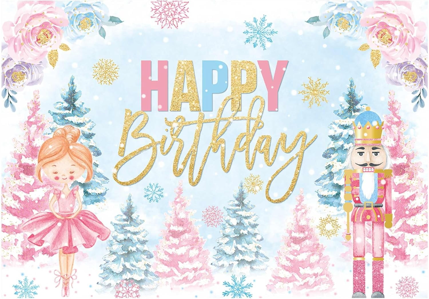 Winter Nutcracker Ballet Photo Backdrop for Girl Princess Ballerina