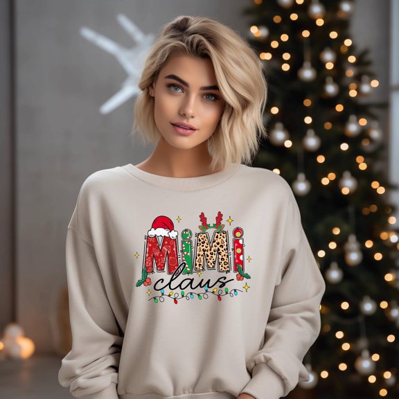 Winter Occasion Mama Gigi Nana Claus Sweatshirt, Mama With Name Sweat, Grandma Winter Occasion Sweat, Winter Occasion Reindeer Sweat,Winter Occasion Family, Full size S-5XL