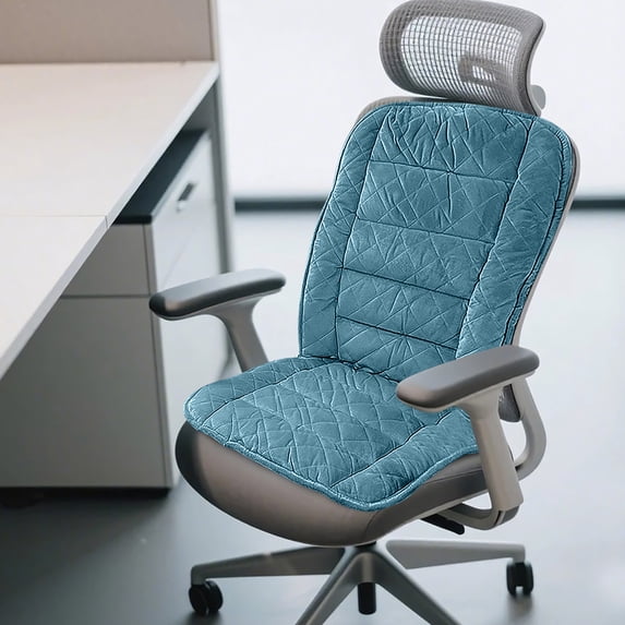 Winter Office Seat Cushion,Integrated Warm Cozy Sitting Pad With Lumbar Support and Insulation Function,Comfortable Chair Cushion for Home Office Car Travel for Workers Drivers Students-E