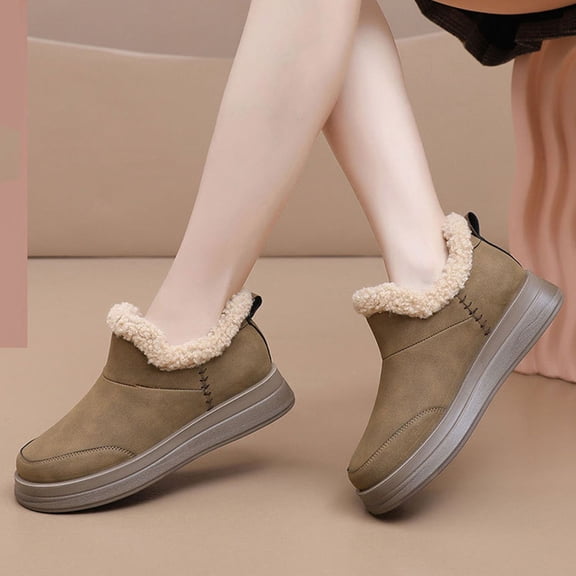 Winter Old Cotton Shoes Women's Plush Thick Mom Shoes Slip Cold Proof Warm And Comfortable Boots