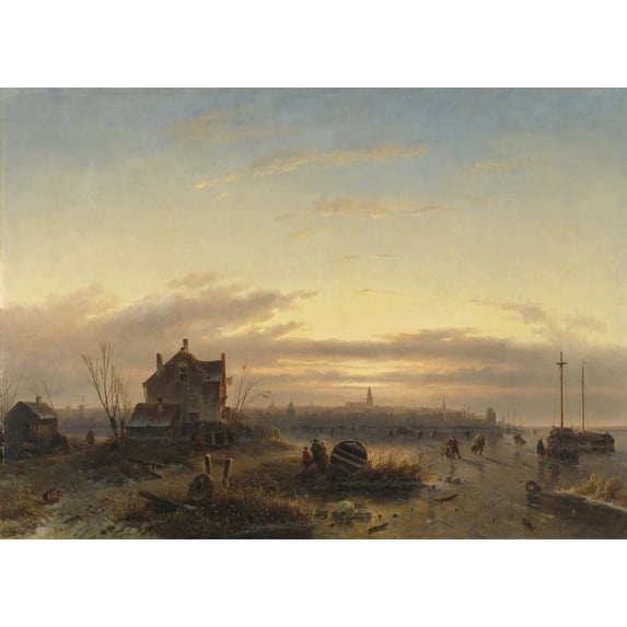 Winter On The Ij In Amsterdam Poster Print (36 x 24)