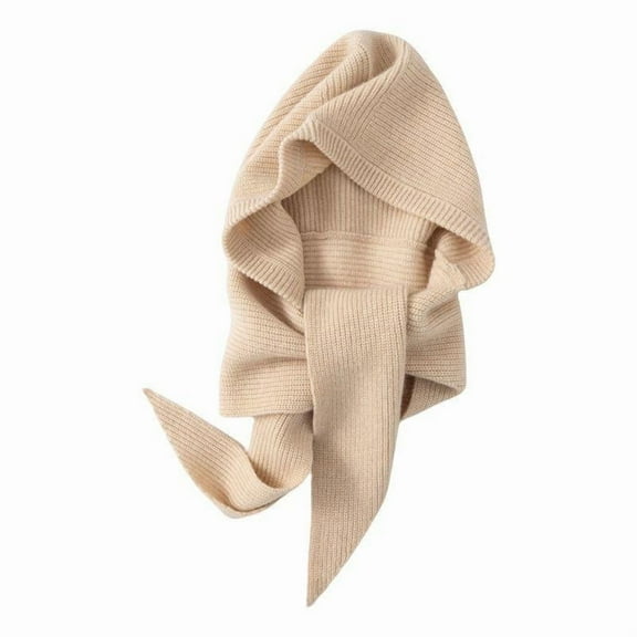 Winter One Piece Beanie for Women,Fashion Warm Knitted Hat and Scarf Hoodie for Outdoor Activities Cold Weather