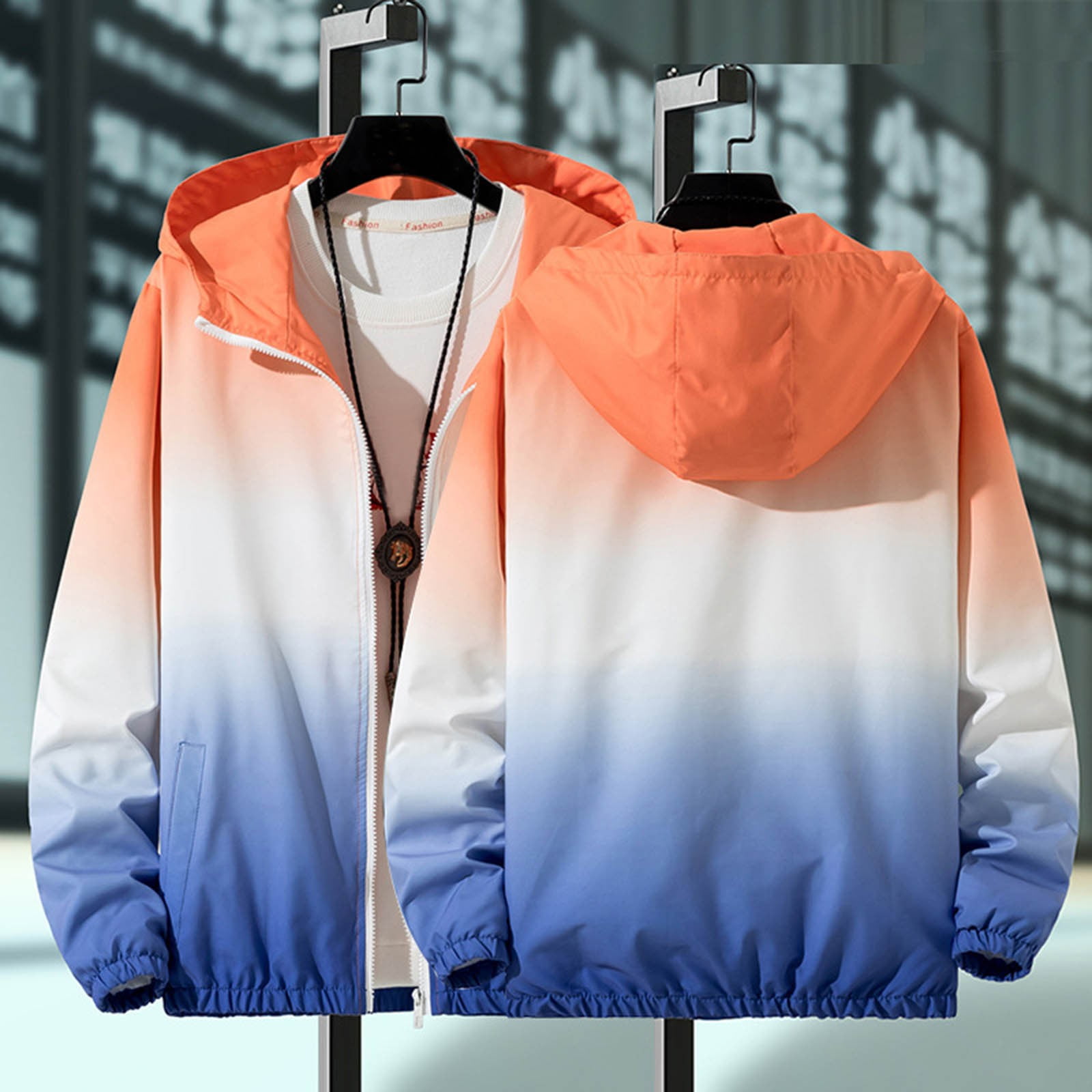 Orange jacket mens fashion sale