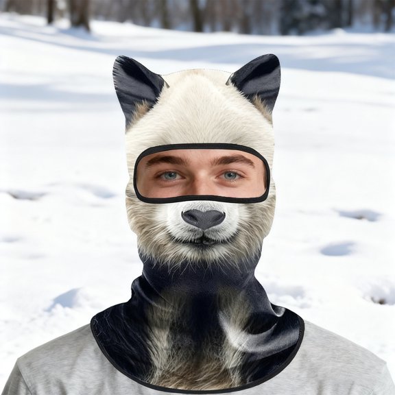Winter Outdoor Breathable Full Coverage Face Hood for Riding - Warm Gini Animal Series Headband for Winter Activities and Sun