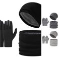 thumbnail image 1 of Winter Outdoor Cold Proof Knitted Hat Scarf Three Piece Set with Velvet Ear for Men Women, 1 of 4