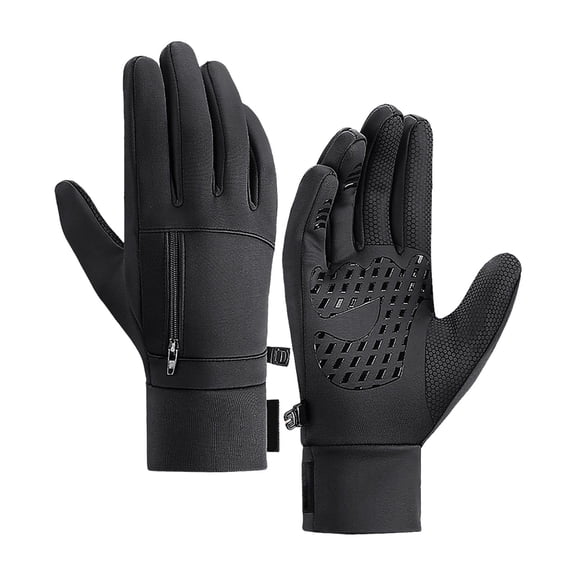 Winter Outdoor Cycling Gloves, Touchscreen Compatible, Fleece Lining for Extra Thickness And Wind Protection, Men'S And Women'S Warm And Cold-Proof Ski Gloves, Size A (M).