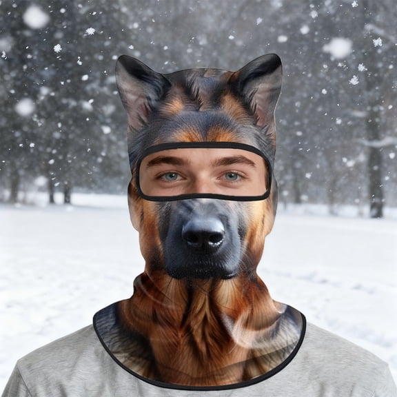 Winter Outdoor Face Headband for Full Coverage and Warmth - Breathable Seasonal Riding Hat with Animal Series Design for Men Women and Teens
