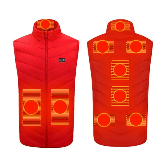Winter Outdoor Heated Vest for Women and Men Plus Size Dual Control 11 Heating Vest Heated Jacket Winter Heating Vest