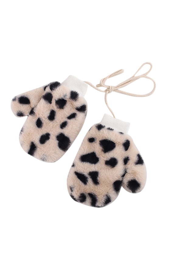 Ski Gloves, Winter Outdoor Kids Boys Girls Snow Leopard Pattern Thickening Warmth Gloves for Boys Girls Youth