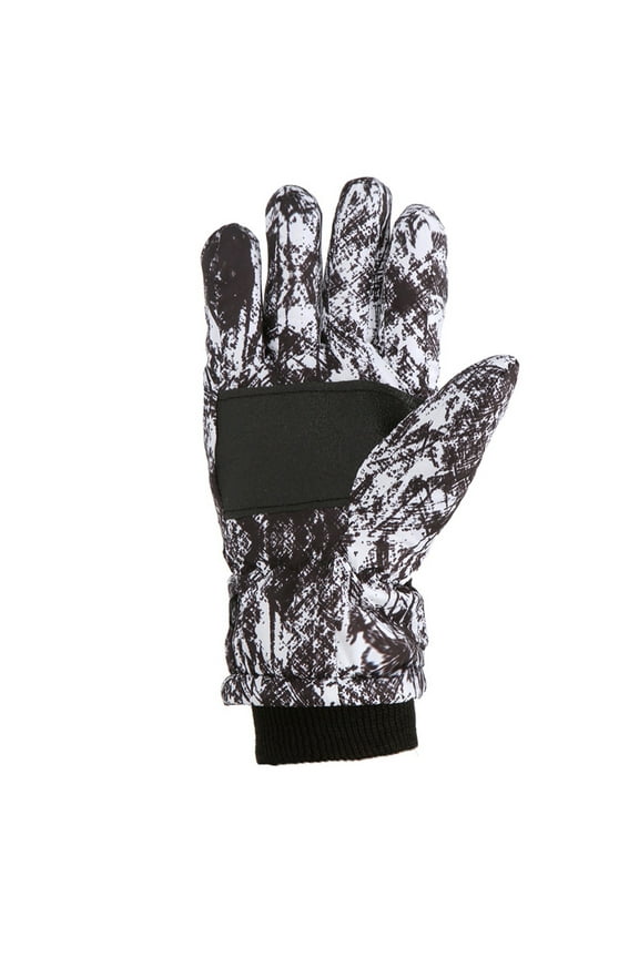 Winter Outdoor Kids Boys Hats and Gloves for Kids Girls Snow Skating Snowboarding Ski Kids Windproof Warm Ski Camouflage Ski Gloves Kids Boys Gloves Size M/L
