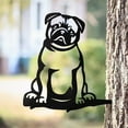 Winter Outdoor Metal Decoration Dog Tree Insert Metal Sign Craft