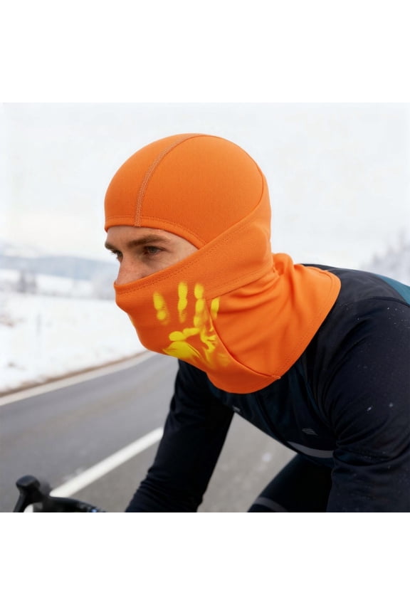 Winter Outdoor Ski Cycling Thermal Face Neck Warmer Shield Sets for Cold Weather Gear, Orange