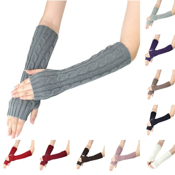 Winter Outdoor Sport Warm Thermal Gloves for Women Windproof Half Finger Extended Arm Covers Gloves for Cycling Biking Skiing Driving Pink
