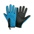 thumbnail image 1 of Winter Outdoor Waterproof Touch Screen Gloves Men's Mountaineering Cycling Skiing Fleece Windproof Women's Warm Full Finger Gloves Blue L, 1 of 5