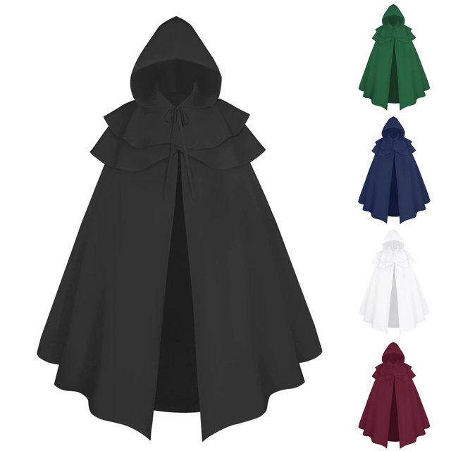 Agkizg Women Fall Winter Jackets Solid Color Sleeveless Hooded Cape Loose Fitting Casual Warm Outerwear