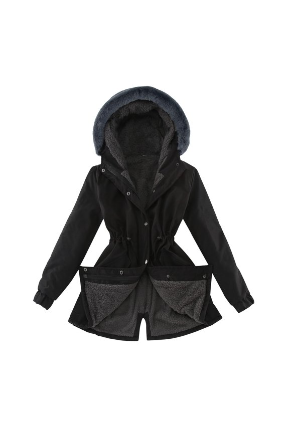 Winter Overcoat Coat Womens Warm Jacket Ladies Thick Long Hooded Women's Coat Women Raincoat Cropped Womens Rain Jacket Fashion Long Jackets for Women Warm Windbreaker Jacket Women Women Warm Rain