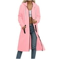 thumbnail image 1 of Winter Oversized Outerwear Jackets New Zip up Hoodies for Women Oversized Long Hooded Sweatshirts Casual Long Sleeve Fall Jackets Coat Pinky XXL, 1 of 4