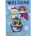 thumbnail image 1 of Winter Owls House Linen Flag, 1 of 1