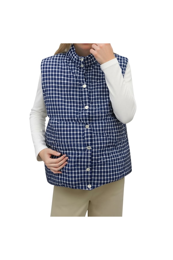 Womens Puffer Vest Sleeveless Puffy Cropped Vests Stand Collar Vest Lightweight Bubble Quilted Vests Trendy 2073