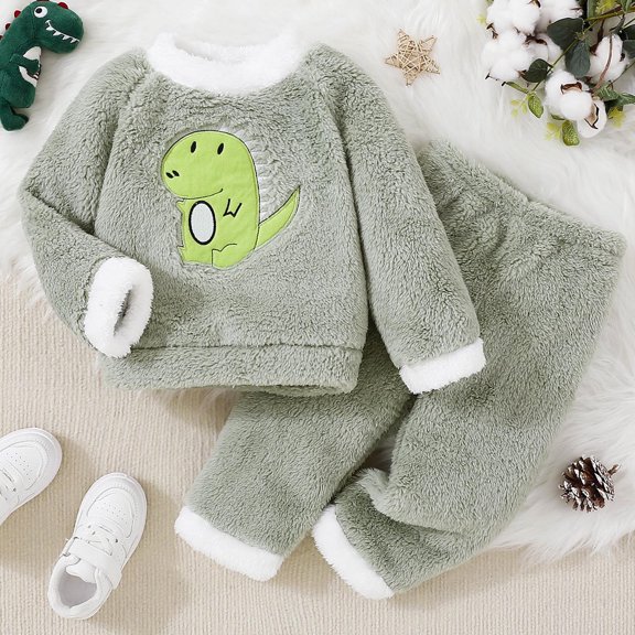 Winter Pajama Set for Boys Cozy Sleepwear Matching Top and Bottom Toddler Outfits for Cold Nights Holiday