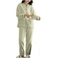 thumbnail image 1 of Winter Pajamas For Women Sevevn Womens Flannel Pajamas Set Long Sleeve Button Down Sleepwear Fleece Warm Soft Pj Lounge Sets, 1 of 4