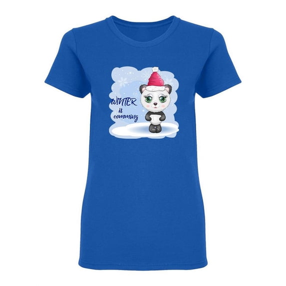 Winter Panda Design Shaped T-Shirt Women -Image by Shutterstock, Female x-Large