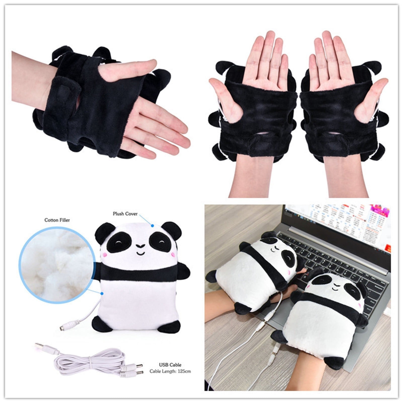 Winter Panda USB Heated Gloves Fingerless Hand Warmer Wearable 5V Powered Heating for Cold Weather