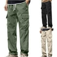 thumbnail image 1 of Winter Pants For Men, Ripstop Pants For Men Cargo Pantalones Para Lined Work Pants Men Lightweight Elastic Waist Mens Sweatpants Pantalones 5Xl Green, 1 of 5