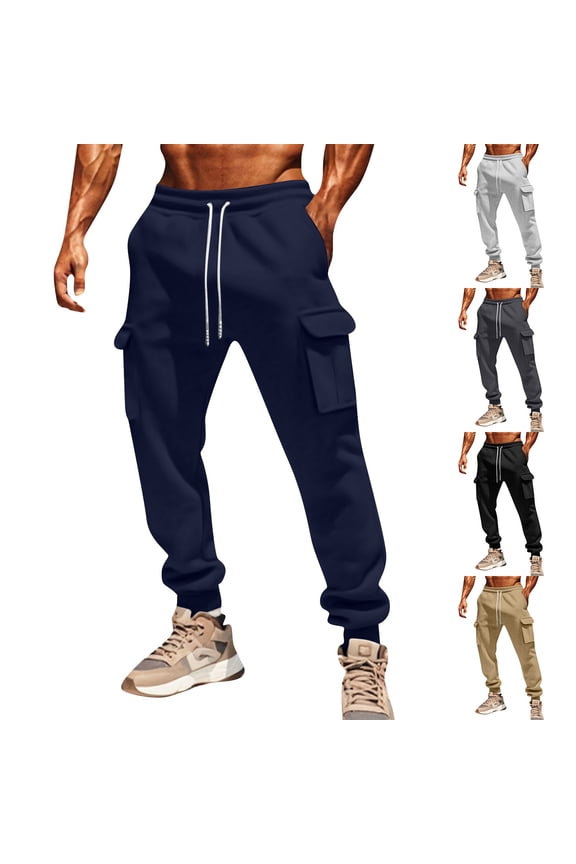 Winter Pants For Men, Heavy Match Men's Wild Cargo Pants Pantalones Para Jeans For Men Relaxed Fleece Lined Hiking Pants Men Straight Men's Hiking Pants Pantalones Xxl Blue