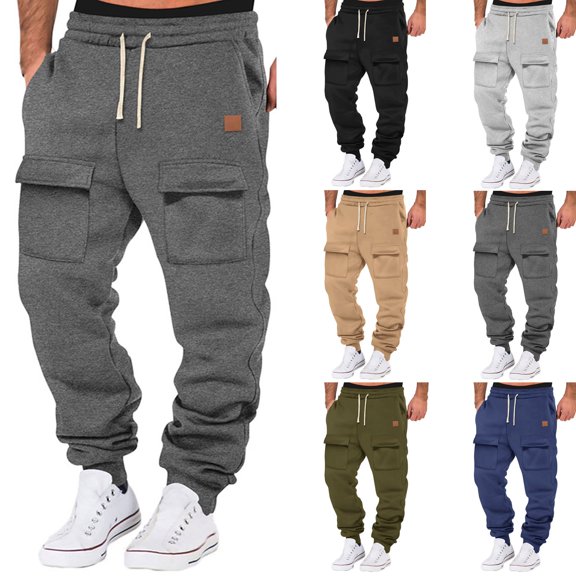 Winter Pants for Men Mens' Joggers Pants Trousers Winter Warm Athletic Pants for Workout Streetwear Basic Running Drawstring Workout Sweat Pants Men Running Jogging Pants