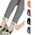 thumbnail image 1 of Winter Pants for Girls Kids Baby Girls Thick Lined Warm Leggings Stretchy Basic Ninth Ankle Length Winter Stocking Grey 4-6 Years, 1 of 5
