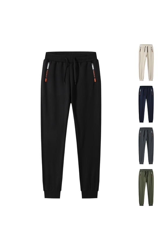 Winter Pants for Men Heavyweight Sherpa Fleece Lined Jogger Sweatpants with Zipper Pockets Drawstring Active Sweat Pants