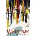 thumbnail image 1 of Winter Park, Colorado, Colorful Skis (16x24 Giclee Gallery Art Print, Vivid Textured Wall Decor), 1 of 3