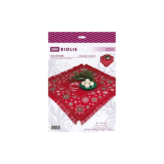 Riolis Counted Black Stitch Kit Winter PatternsTable Topper