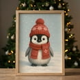 thumbnail image 1 of Winter Penguin Poster: Cute Winter Nursery Wall Art, Unframed Poster Size 16x24, 1 of 4