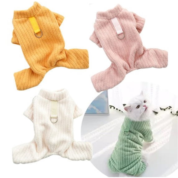 Winter Pet Plush Dog Jumpsuit Warm Dog Overalls Fashion Puppy Pajamas Cute Soft Jumpsuits Pet Outfits Chihuahua Dog Clothes XSGreen