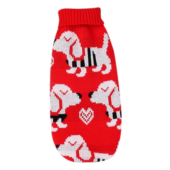 Winter Pet Sweater, Warm Knit Pullover for Small Dogs and Cats, Holiday Themed Pet Accessory with Cartoon Pattern Design