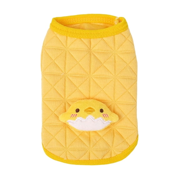 Winter Pet Warm Sleeveless Clothes for Small Dogs Kittens Rabbits Windproof Stretchy Pet Vest Yellow