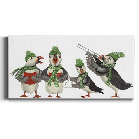 Winter Pheasants In Field- Gallery Wrapped Canvas