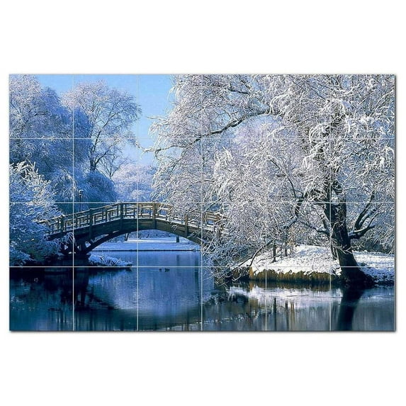 Winter Photo Ceramic Tile Mural Kitchen Backsplash Bathroom Shower 406394-L64